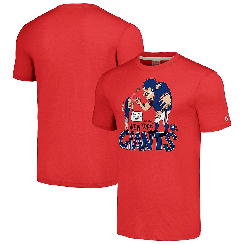 T-shirt unisexe rouge tri-blend NFL x Homage Beavis and Butt-Head des New York Giants