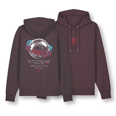 Unisex Uscape Apparel Brown USMNT Oversized Los Angeles Globe Hoodie