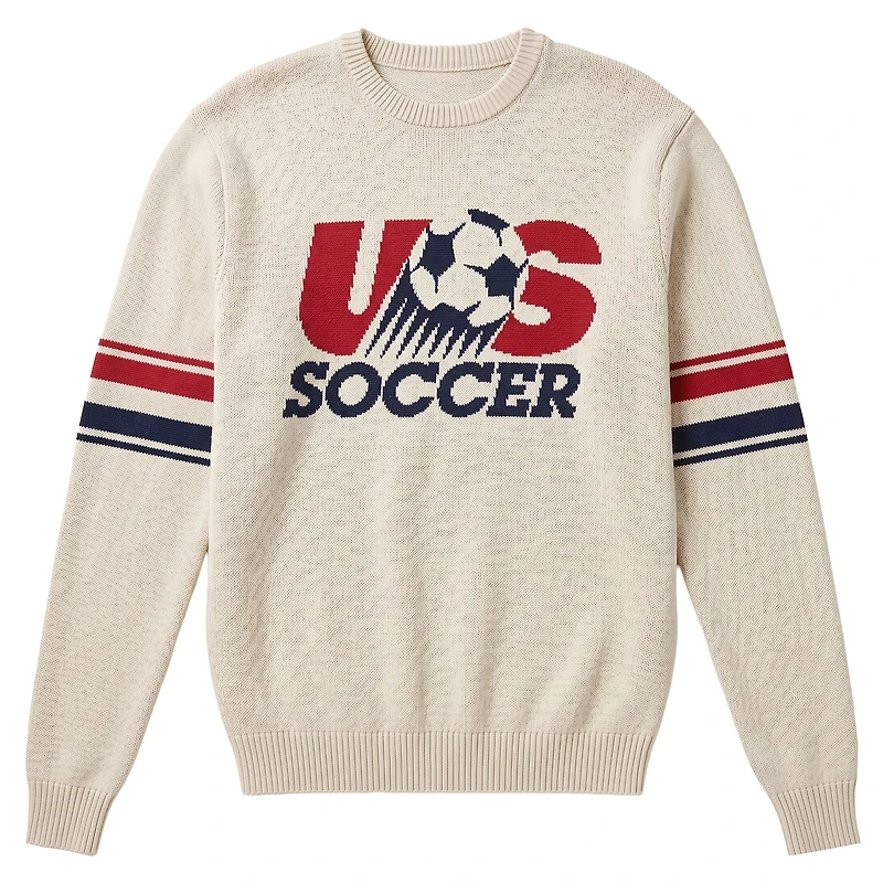 Sweat-shirt unisexe Uscape Apparel crème USMNT rétro en maille
