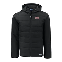 Sweat à capuche zippé entièrement recyclé en softshell hybride Evoke pour homme, coupeur et buck, noir, UNLV Rebels, grandes tailles