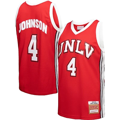 Maillot de joueur Swingman Mitchell & Ness Larry Johnson rouge UNLV Rebels 1989/90 pour homme