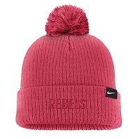 Bonnet en tricot à revers Nike Scarlet UNLV Rebels pour homme avec pompon