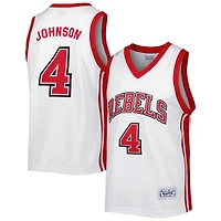Maillot de basket-ball réplique commémorative des anciens rebelles l'UNLV la marque rétro originale Larry Johnson blanc pour hommes