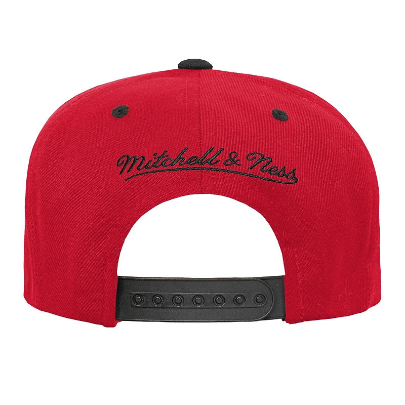 Casquette snapback à lettres universitaires Mitchell & Ness écarlate/noir UNLV Rebels pour jeune