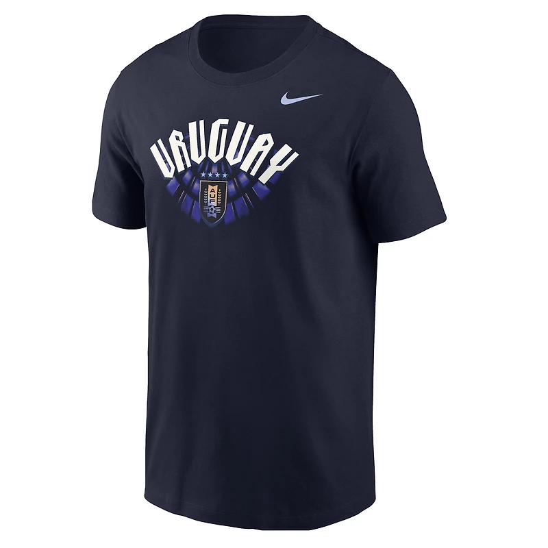 T-shirt Nike Core bleu marine pour homme, équipe nationale d'Uruguay 2026