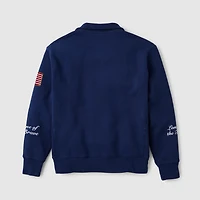 Polo à col zippé Fanatics Navy USA 250 pour homme