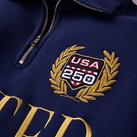 Polo à col zippé Fanatics Navy USA 250 pour homme