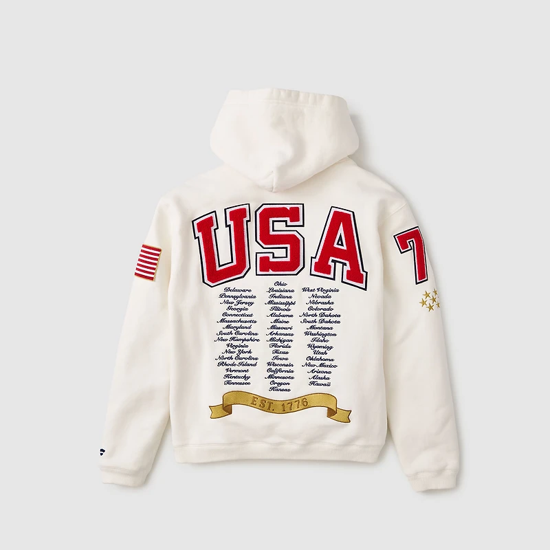 Men's Fanatics White USA 250 Limited Edition Heavyweight Fleece Hoodie