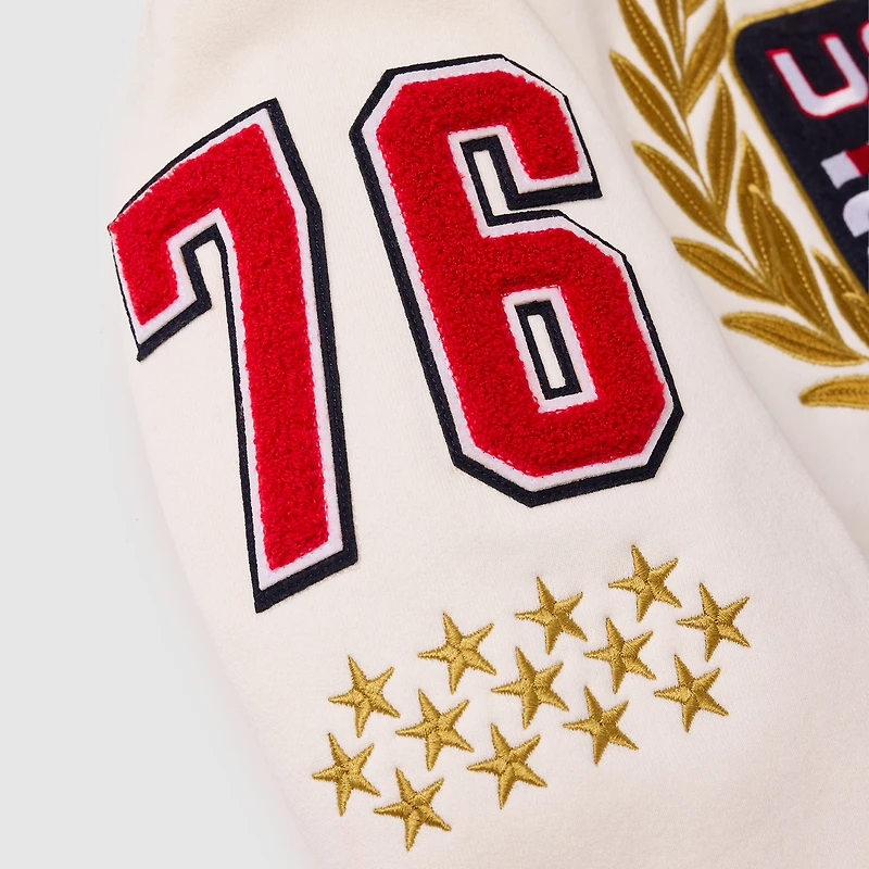 Sweat à capuche polaire épais Fanatics blanc USA 250 édition limitée pour homme