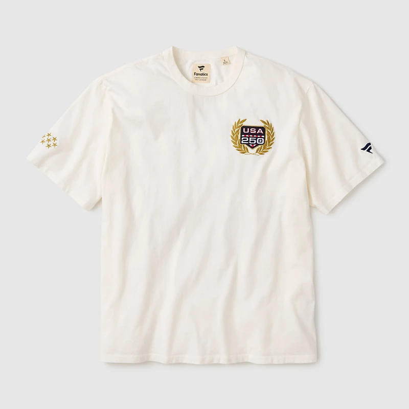 T-shirt épais Fanatics blanc USA 250 édition limitée pour homme
