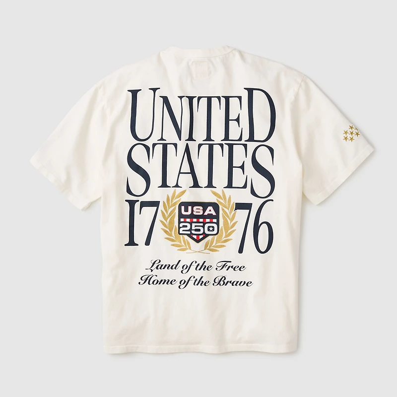 T-shirt épais Fanatics blanc USA 250 édition limitée pour homme
