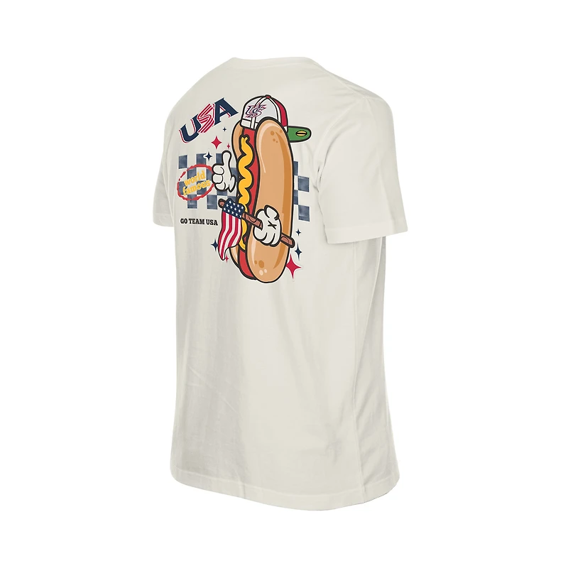 T-shirt homme New Era crème USA baseball Classique mondiale de 2026 Hot Dog
