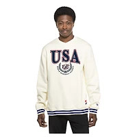 Men's New Era Cream USA Baseball Throwback Sweatshirt