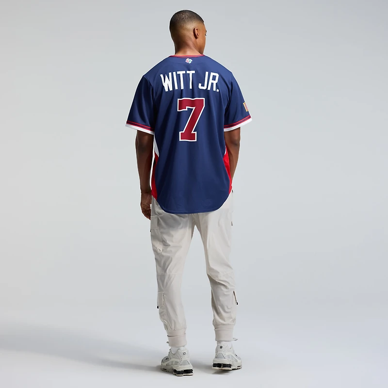 Men's Nike Bobby Witt Jr. Navy USA Baseball 2026 World Classic Road Stadium Jersey