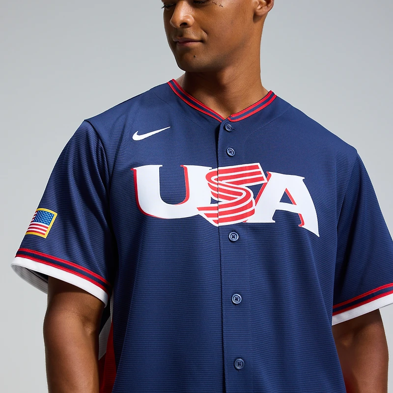 Maillot de baseball Nike Bobby Witt Jr. bleu marine pour homme, USA Baseball, Classique mondiale 2026, match à l'extérieur, stade