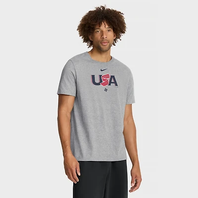 Men's Nike Heather Charcoal USA Baseball 2026 World Classic Wordmark T-Shirt