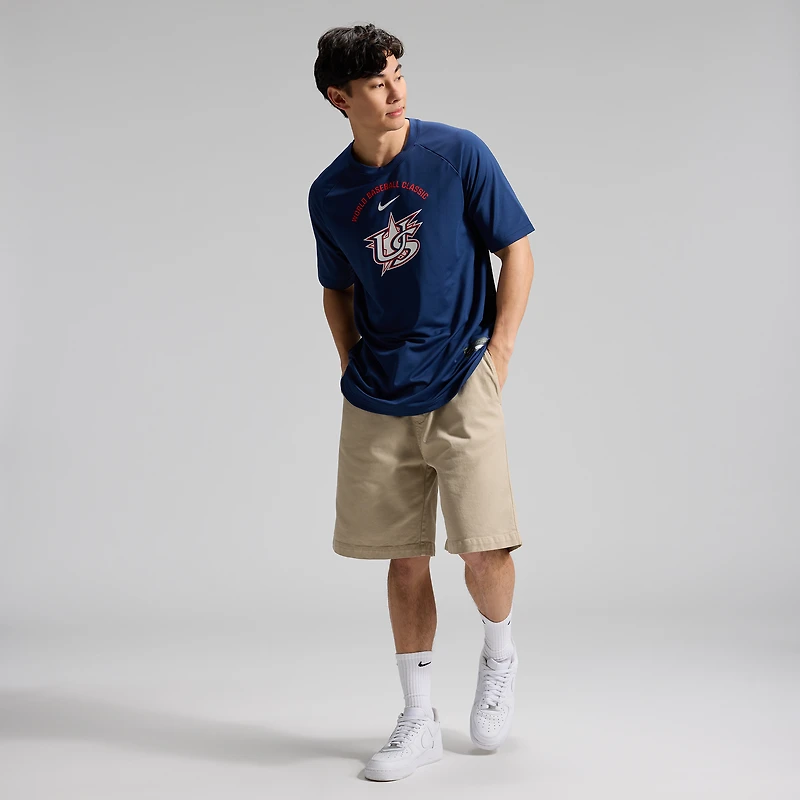 Men's Nike Navy USA Baseball 2026 World Classic Authentic Collection Batting Practice Pregame Dri-FIT Top