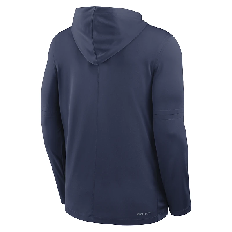 T-shirt à capuche manches longues Nike USA baseball bleu marine, collection authentique Dri-FIT, pour homme, édition spéciale Classique mondiale de 2026