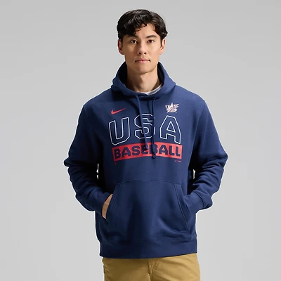 Sweat à capuche Nike bleu marine pour homme, édition spéciale USA Baseball 2026 World Classic