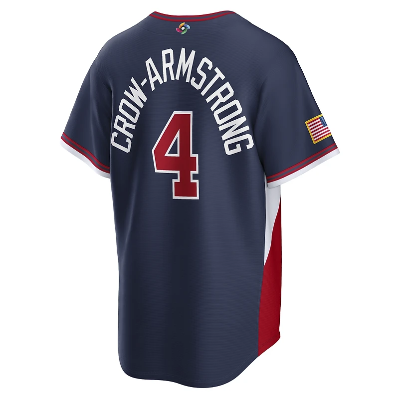 Men's Nike Pete Crow-Armstrong Navy USA Baseball 2026 World Classic Road Stadium Jersey