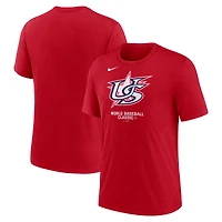 T-shirt Nike rouge pour homme, logo USA Baseball 2026 Classique mondiale de baseball, mélange trois matières