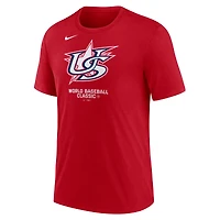 T-shirt Nike rouge pour homme, logo USA Baseball 2026 Classique mondiale de baseball, mélange trois matières