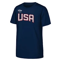 Youth Outerstuff Dylan Larkin Navy USA Hockey 2025 4 Nations Face-Off T-Shirt