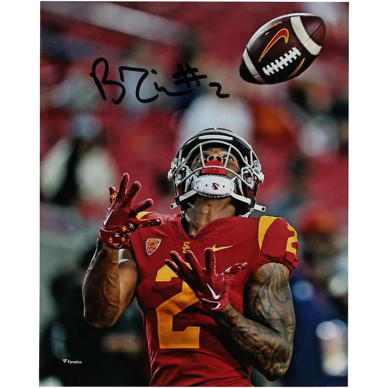 Photographie autographiée de 8" x 10" de Brenden Rice USC Trojans