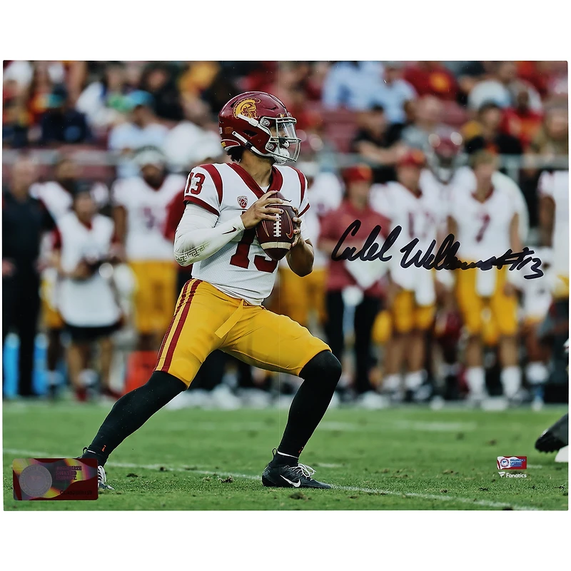 Photographie autographiée de 20 x 25 cm de Caleb Williams USC Trojans en train de lancer