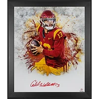 Photographie encadrée autographiée de Caleb Williams USC Trojans 20" x 24" en blanc - Édition limitée à 50 exemplaires