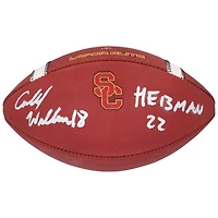 Ballon de football Nike Vapor Elite autographié par Caleb Williams des USC Trojans avec l'inscription « HE13MAN 22 »