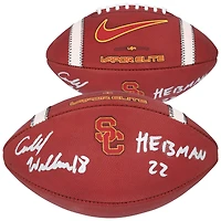 Ballon de football Nike Vapor Elite autographié par Caleb Williams des USC Trojans avec l'inscription « HE13MAN 22 »