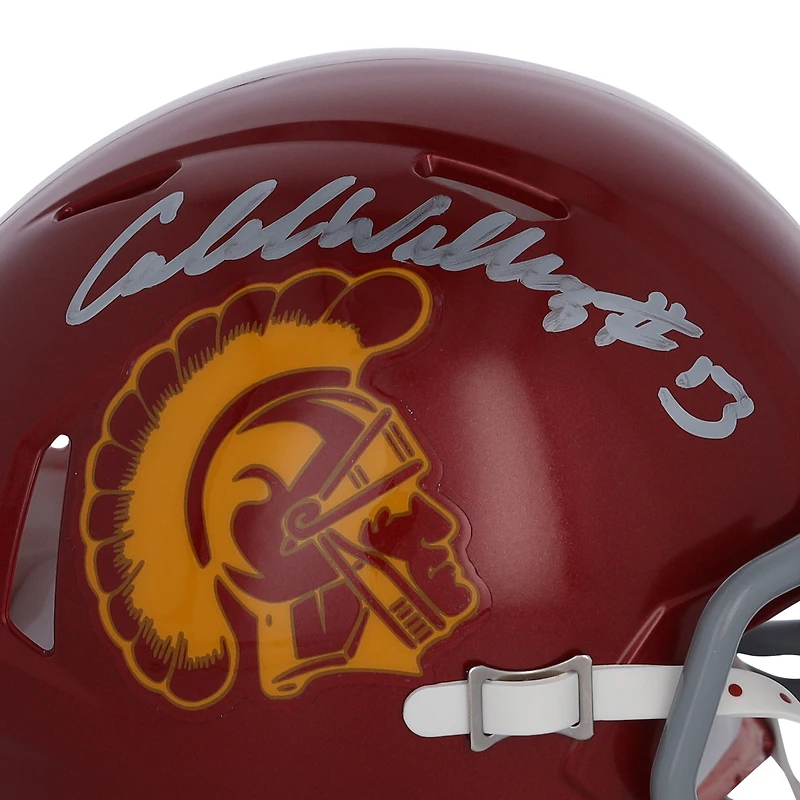 Casque Riddell Speed ​​Mini autographié par Caleb Williams USC Trojans