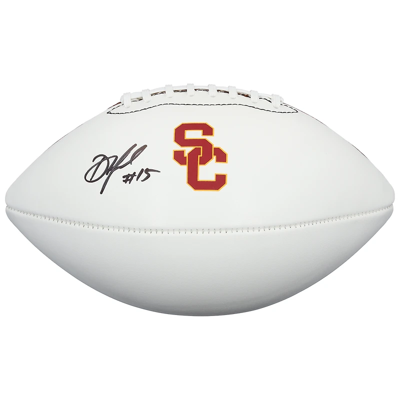 Drake London USC Trojans Autographed Nike White Panel Football