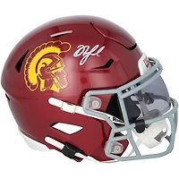 Drake London USC Trojans Autographed Riddell Speed Flex Midi Helmet