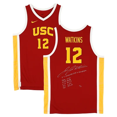 Maillot réplique Nike autographié par JuJu Watkins USC Trojans Cardinal avec inscriptions multiples - Édition limitée à 25 exemplaires