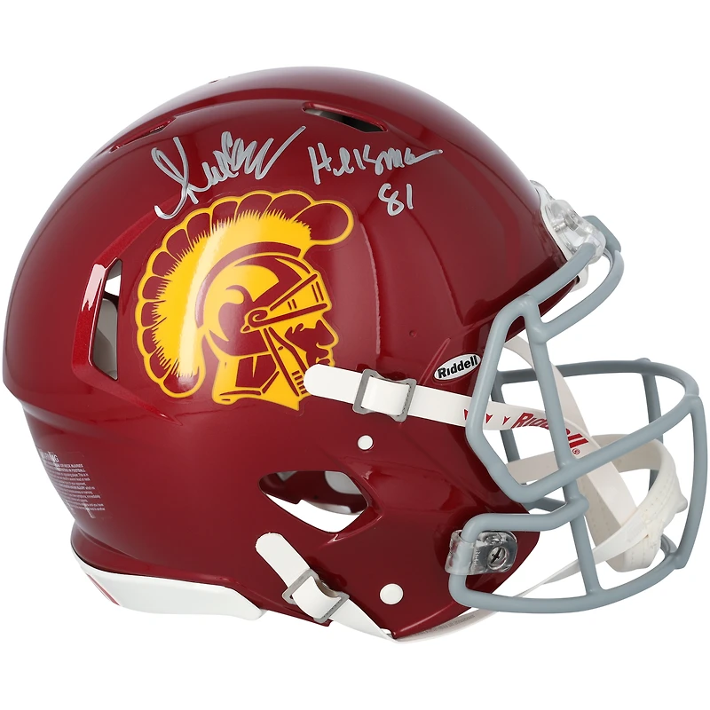 Casque authentique Riddell Speed autographié par Marcus Allen USC Trojans avec inscription « Heisman 81 »