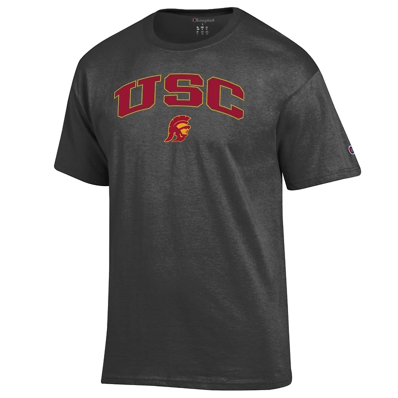 Men's Champion  Charcoal USC Trojans Arched Logo T-Shirt