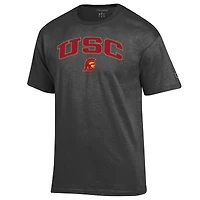 Men's Champion  Charcoal USC Trojans Arched Logo T-Shirt