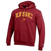 Sweat à capuche en polaire avec logo arqué Champion Crimson USC Trojans pour homme