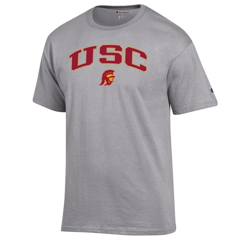 Men's Champion  Heather Gray USC Trojans Arch Over Logo T-Shirt
