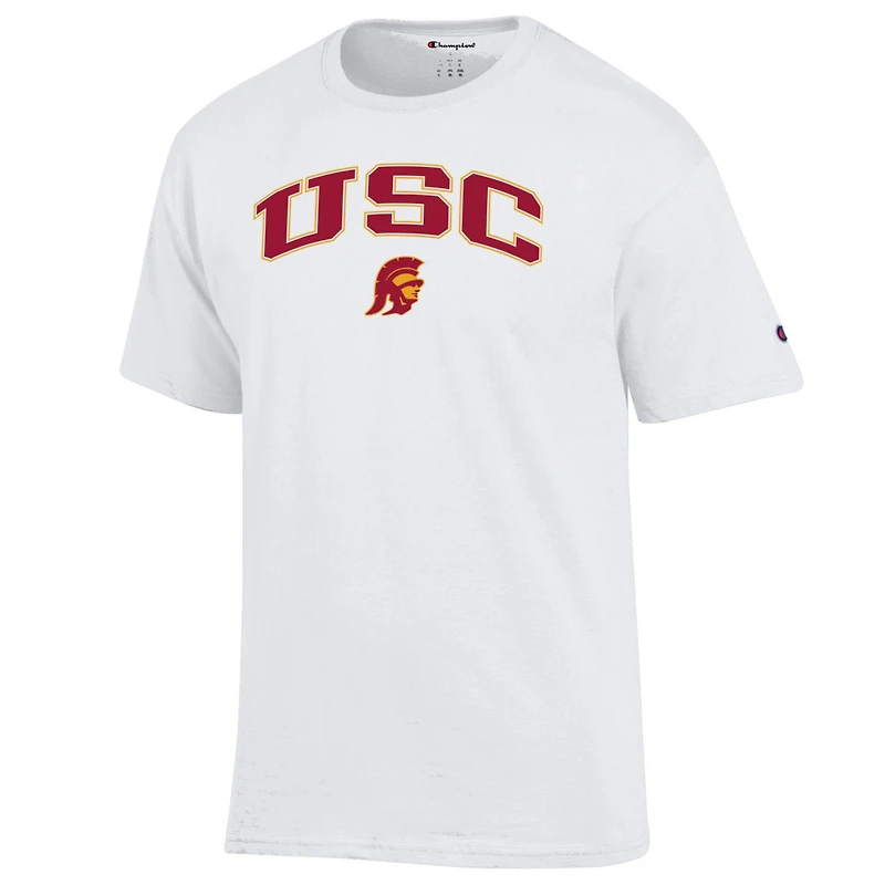T-shirt blanc Champion pour homme avec logo arqué USC Trojans