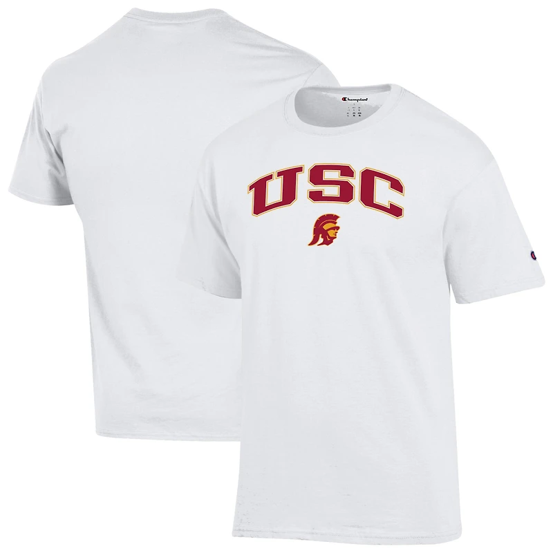 T-shirt blanc Champion pour homme avec logo arqué USC Trojans