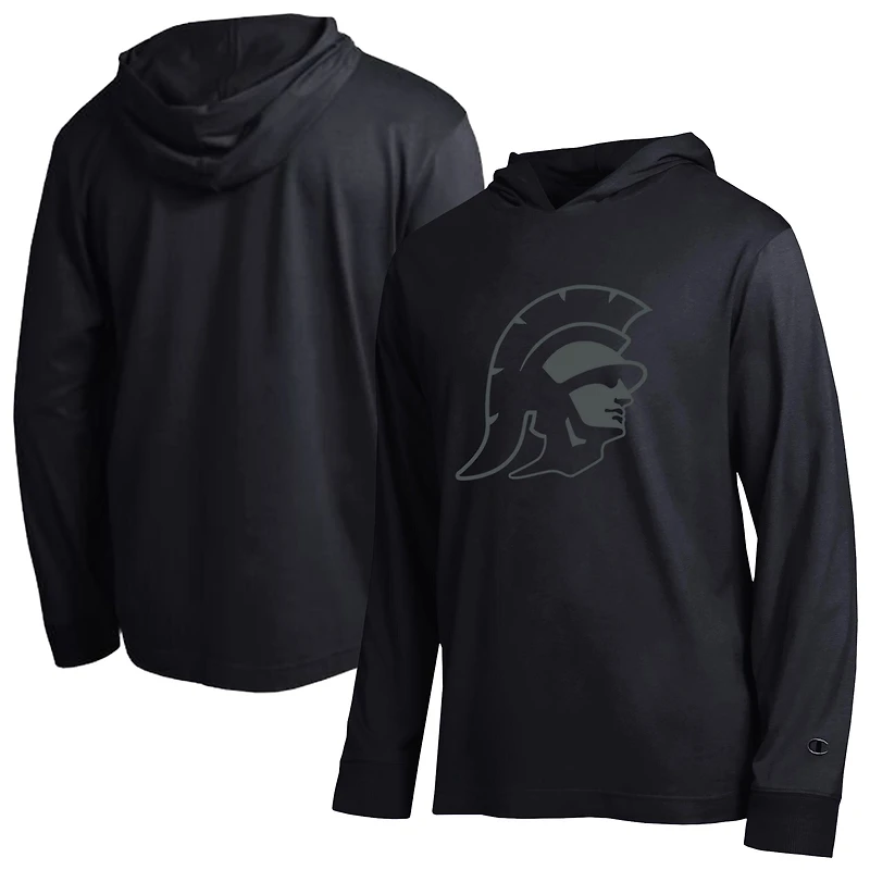 T-shirt à capuche manches longues Champion noir USC Trojans All-Star pour homme