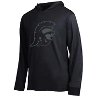 Men's Champion  Black USC Trojans Tonal All-Star Long Sleeve Hooded T-Shirt