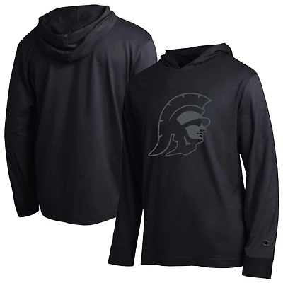 Men's Champion  Black USC Trojans Tonal All-Star Long Sleeve Hooded T-Shirt