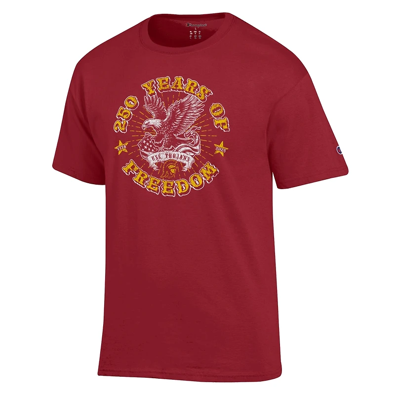 Men's Champion  Cardinal USC Trojans Americana 250 Years of Freedom Tonal T-Shirt