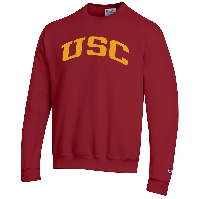 Men's Champion  Cardinal USC Trojans Basic Arch Fleece Pullover Sweatshirt