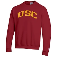 Men's Champion  Cardinal USC Trojans Basic Arch Fleece Pullover Sweatshirt