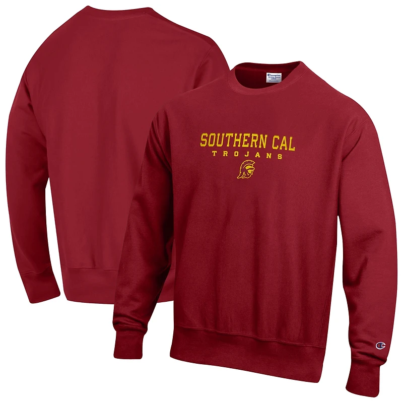 Men's Champion  Cardinal USC Trojans Relentless Reverse Weave Sweatshirt